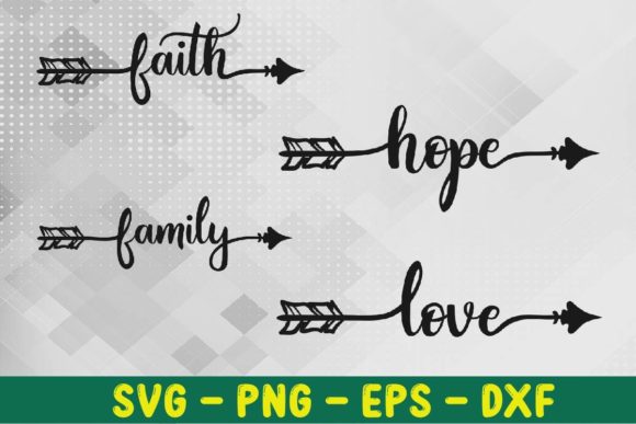 Arrow SVG, Love & Faith Design for Real Embroidery Projects